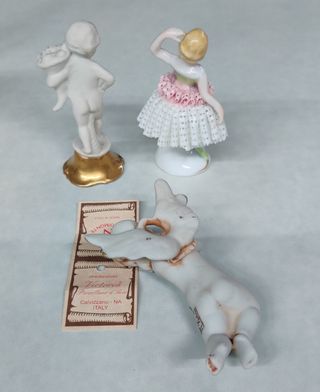 Lotto 6 oggetti vintage in porcellana Capodimonte