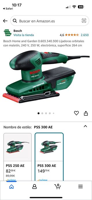 Lijadora Bosch 250w