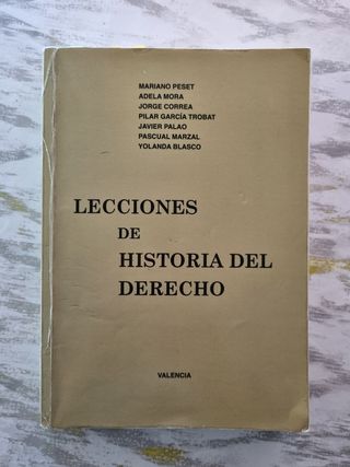Lecciones de Historia del Derecho.