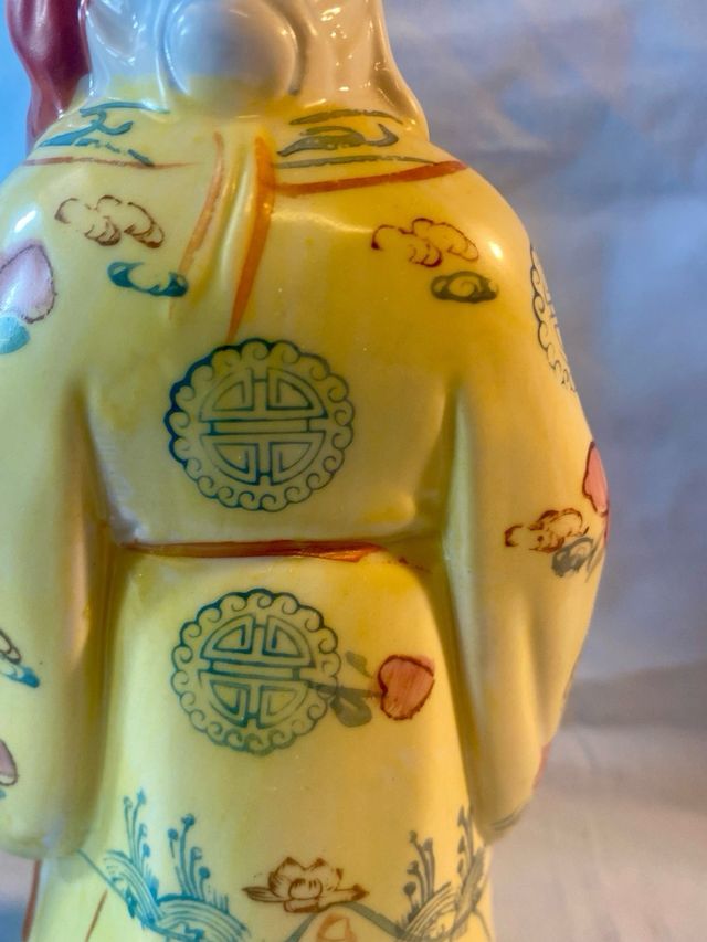 Figuras de porcelana de  dioses chinos Fu Lu Shou.