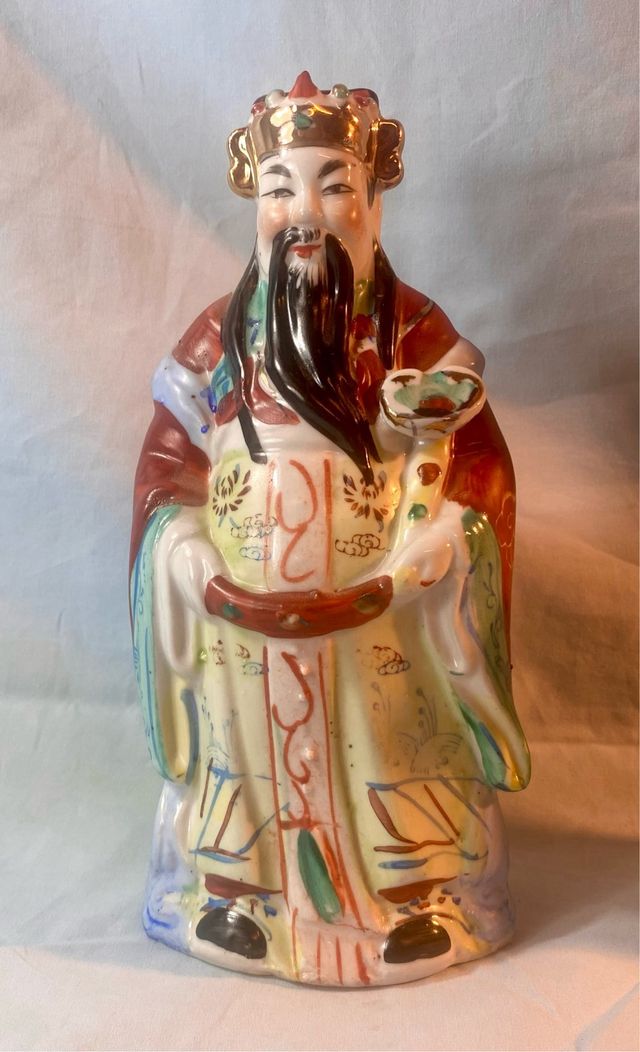Figuras de porcelana de  dioses chinos Fu Lu Shou.