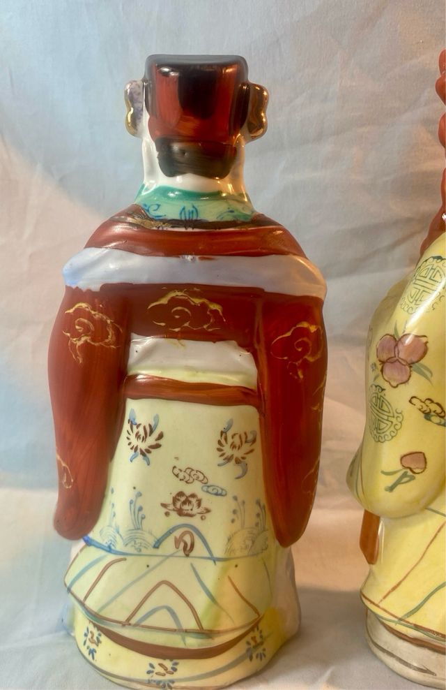 Figuras de porcelana de  dioses chinos Fu Lu Shou.
