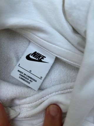Sudadera Nike Blanca con Logotipos en las Mangas
