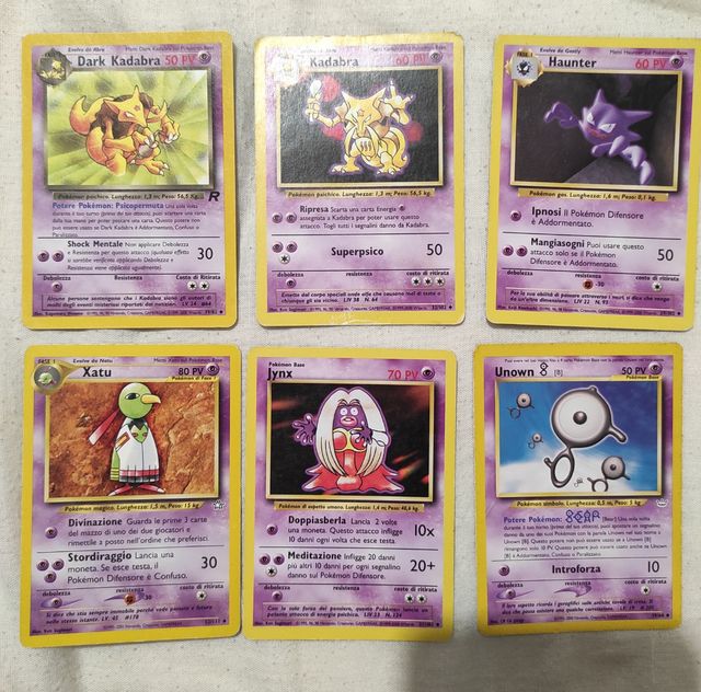 Carte semirare Pokémon anni 90