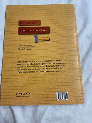 Refuerzo lengua castellana 1 secundaria