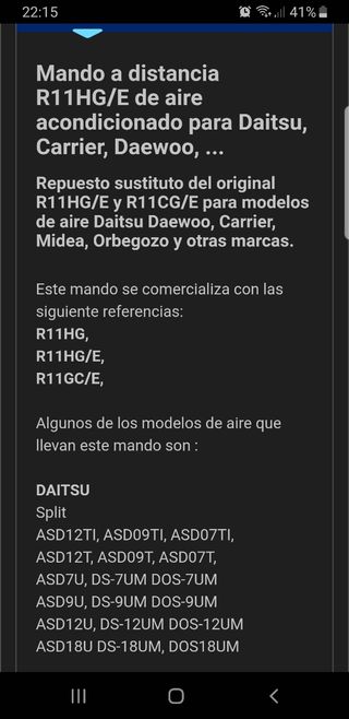 Mando aire acondicionado