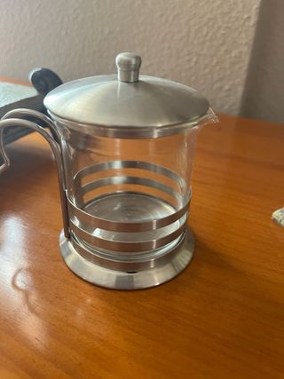 Juego de té cristal y acero