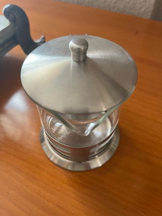 Juego de té cristal y acero