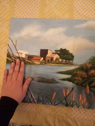 Cuadro villa en el lago