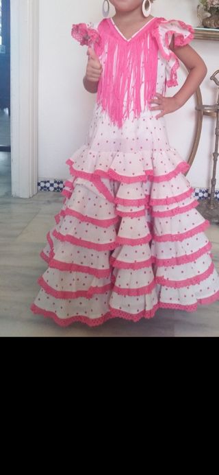 Traje de sevillana niña 5-8 anos. Traje de gitana 