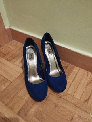 Zapatos tacon azul