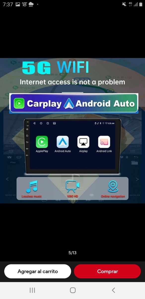 Radio pantalla android táctil