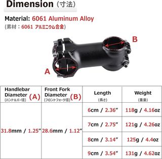 Vástago de Manillar Corto para Bici Inclinación 7º
