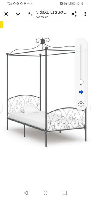 Cama 90cm somier y dosel 85€ Colchón nuevo 50€