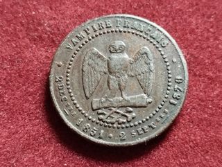 Medaglia satirica su moneta 5 centesimi 1851-1870