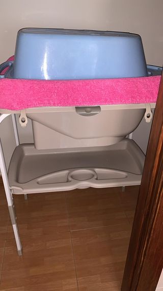 BAÑERA BEBE, CON CAJON Y TAPA CAMBIADOR