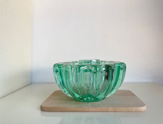 Scatola vetro con coperchio vintage - Mid Century