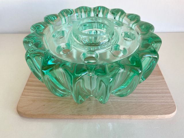 Scatola vetro con coperchio vintage - Mid Century