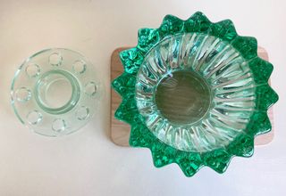 Scatola vetro con coperchio vintage - Mid Century