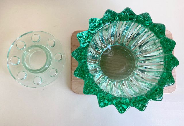 Scatola vetro con coperchio vintage - Mid Century