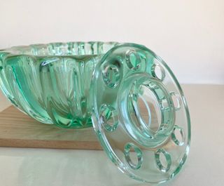 Scatola vetro con coperchio vintage - Mid Century