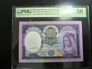 Billete 1000 escudos Portugal PMG 58 