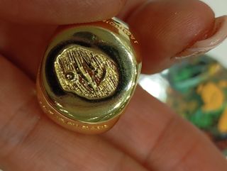 💟💖anillo dorado metal modelo bape T10