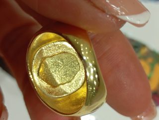 💟💖anillo dorado metal modelo bape T10