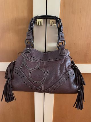 Bolso de piel marrón PG