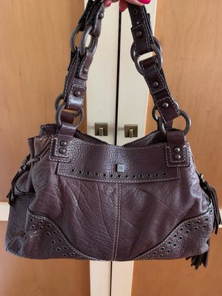 Bolso de piel marrón PG