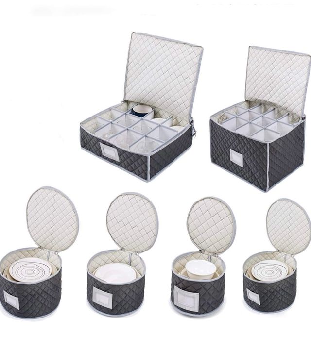 Estuche, cajas para platos y vasos acolchados