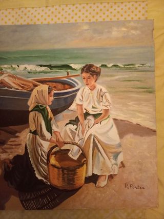 Cuadro mujeres con barca