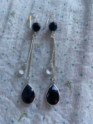 Pendientes largos plata