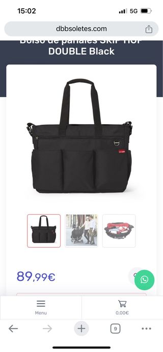 Bolso con cambiador de bebe skip hop.