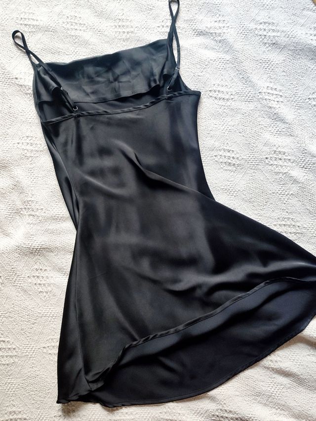 Shein abitino lucido nero effetto seta