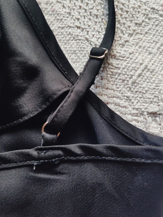 Shein abitino lucido nero effetto seta