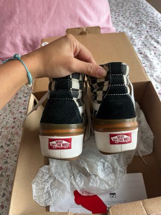 Vans de cuadros plataforma sk8 hi stacked