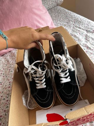 Vans de cuadros plataforma sk8 hi stacked