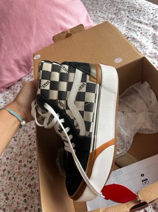Vans de cuadros plataforma sk8 hi stacked