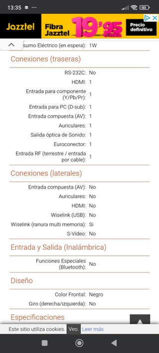Televisión Samsung más tdt