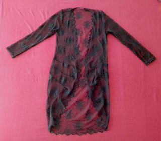 Kimono largo de encaje negro. T. única HALLOWEEN