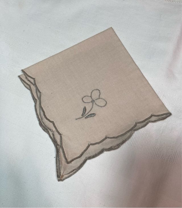 6 Tovaglioli da tè in Cotone Nuovi Ricamati