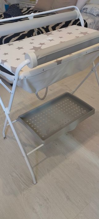 Bañera + cambiador plegable de bebe