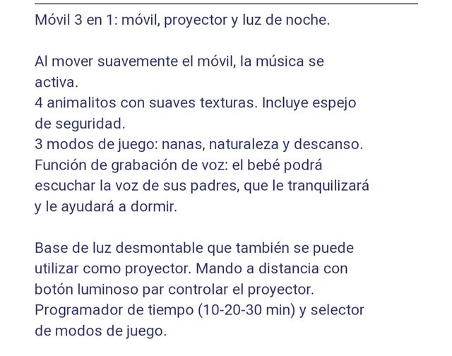 Móvil cuna 3 en 1