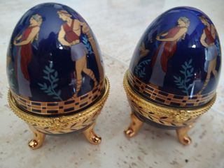 Portagioie a due uova stile Fabergé