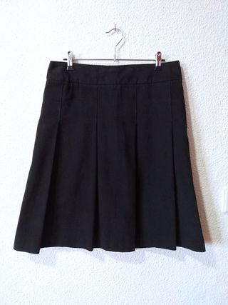 Falda de tablas negra. XL