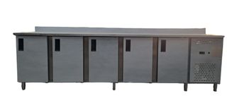 BAJO MOSTRADOR 5 PUERTAS ACERO INOX