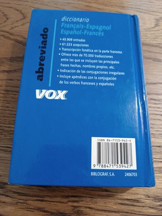 Diccionario francais espagnol español f