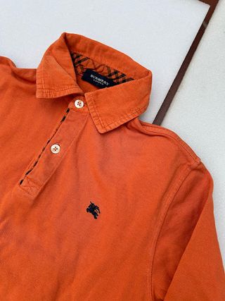Polo Burberry Naranja Streetwear Vintage de Lujo
