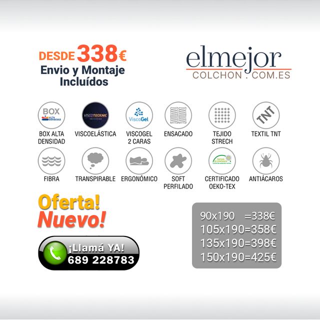 Colchón Muelles 30 Cm+Canapé Nvo Oferta Wallapop